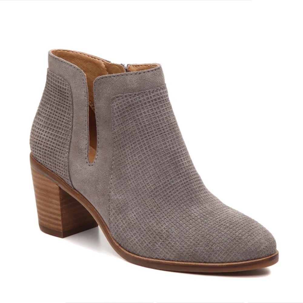 Lucky Brand Ponic Gray Suede Ankle Boots Size 6.5M